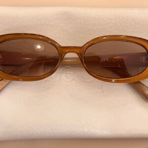 Le Specs Amber Oval Sunglasses